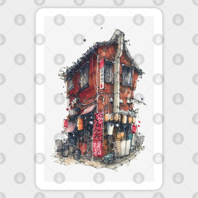 Red house Magnet by Housesketcher
